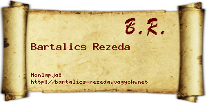 Bartalics Rezeda névjegykártya